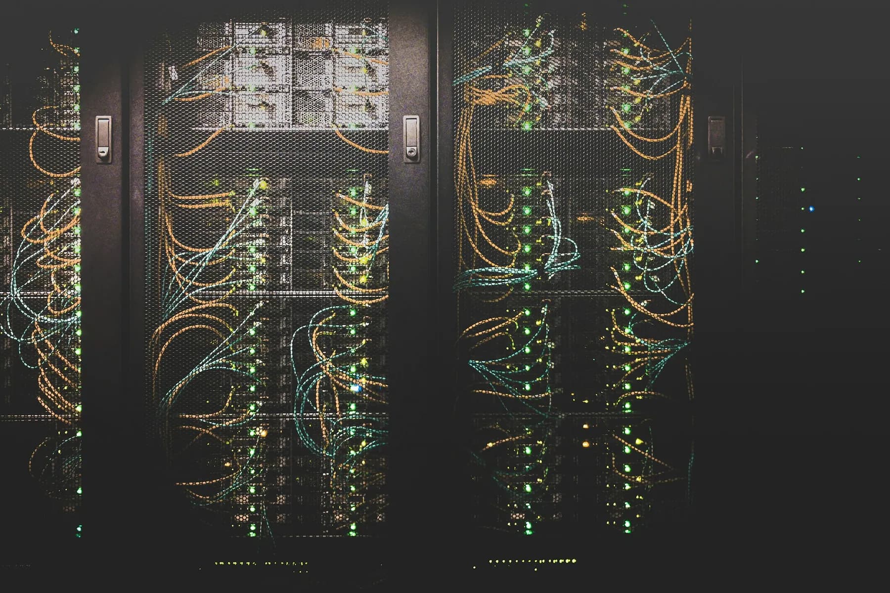 Server room representing cybersecurity infrastructure and digital protection
